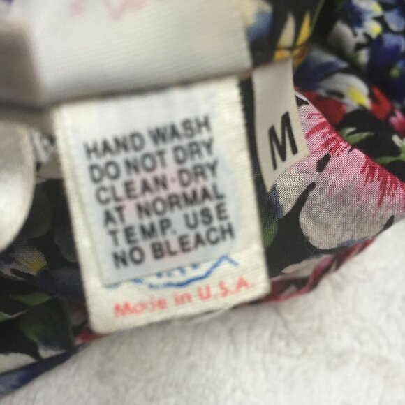 Vintage Gabar I.Magnin Union Label Womens Medium Floral 3/4 Sleeve Tunic Shirt - Picture 7 of 8